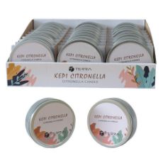 Εικόνα της Αρωματικό Κερί Citronella Estia Terra σε Μεταλλικό Δοχείο 170gr Διάφορα Χρώματα 1τμχ 00-25236