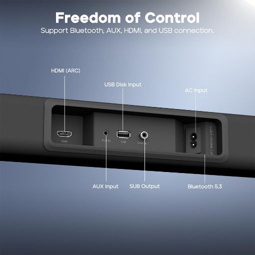 Εικόνα της Soundbar Tribit S1 with Wireless Subwoofer 200W Black E01-1935E-61