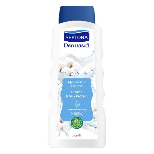 Εικόνα της Αφρόλουτρο Septona Dermasoft Cotton & Milk Protein 750ml