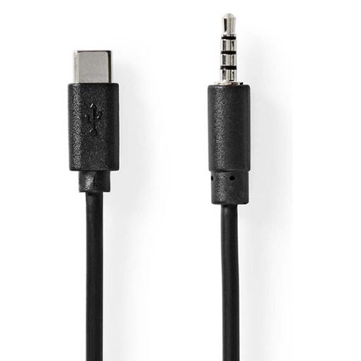 Εικόνα της Καλώδιο Nedis USB-C Male to 3.5mm Male Nickel Plated 1m Black CCGL65950BK10