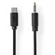 Εικόνα της Καλώδιο Nedis USB-C Male to 3.5mm Male Nickel Plated 1m Black CCGL65950BK10