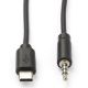 Εικόνα της Καλώδιο Nedis USB-C Male to 3.5mm Male Nickel Plated 1m Black CCGL65950BK10
