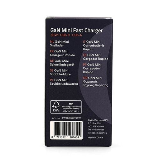 Εικόνα της Φορτιστής Q-Master GaN Mini USB-C & USB-A 30W White PWR021WHT30W