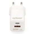 Εικόνα της Φορτιστής Q-Master GaN Mini USB-C & USB-A 30W White PWR021WHT30W