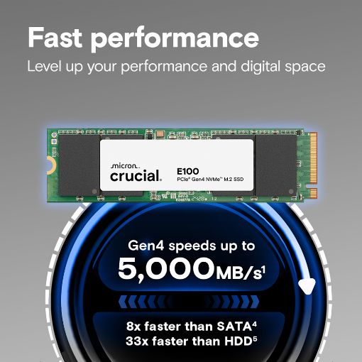 Εικόνα της Δίσκος SSD Crucial E100 480GB PCIe Gen4 NVMe M.2 CT480E100SSD8