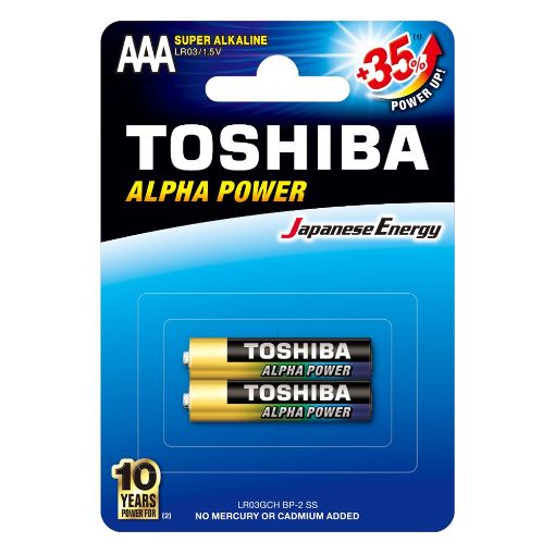 Εικόνα της Αλκαλικές Μπαταρίες AAA Toshiba Alpha Power 1.5V 2τμχ LR03GCH BP-2