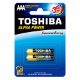 Εικόνα της Αλκαλικές Μπαταρίες AAA Toshiba Alpha Power 1.5V 2τμχ LR03GCH BP-2