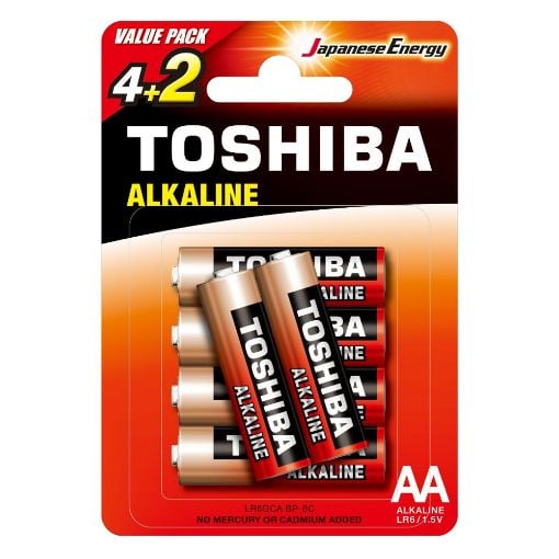 Εικόνα της Αλκαλικές Μπαταρίες AA Toshiba 1.5V 6τμχ LR6GCA BP-6C