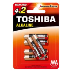 Εικόνα της Αλκαλικές Μπαταρίες AAA Toshiba 1.5V 6τμχ LR03GCA BP-6C