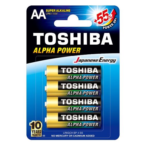 Εικόνα της Αλκαλικές Μπαταρίες AA Toshiba Alpha Power 1.5V 4τμχ LR6GCH BP-4
