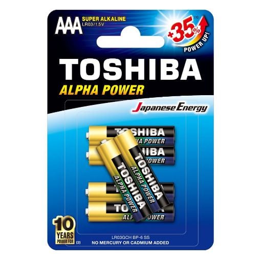 Εικόνα της Αλκαλικές Μπαταρίες AAA Toshiba Alpha Power 1.5V 6τμχ LR03GCH BP6