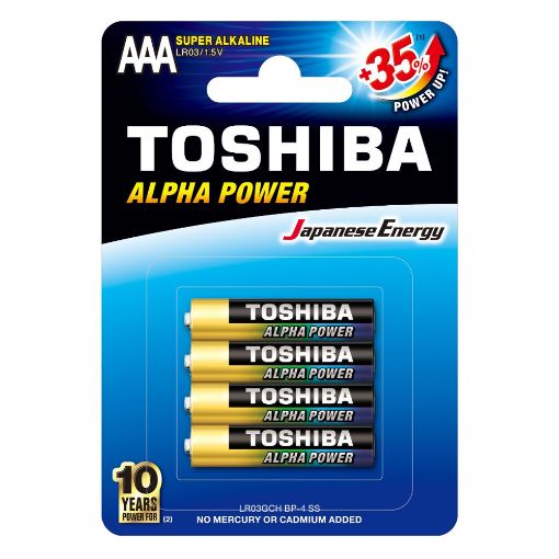 Εικόνα της Αλκαλικές Μπαταρίες AAA Toshiba Alpha Power 1.5V 4τμχ LR03GCH BP-4