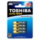 Εικόνα της Αλκαλικές Μπαταρίες AAA Toshiba Alpha Power 1.5V 4τμχ LR03GCH BP-4