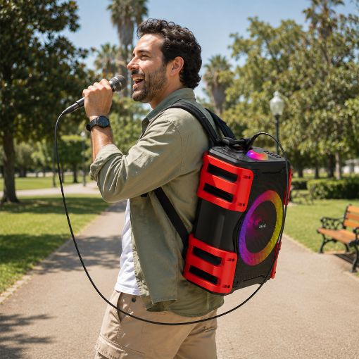 Εικόνα της Ηχείο Akai ABTS-V25 Karaoke Bluetooth 25W Black/Red