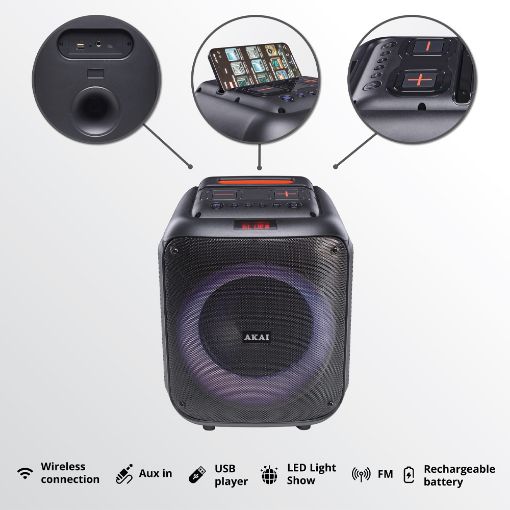 Εικόνα της Ηχείο Akai ABTS-V30 Karaoke Bluetooth 40W Black