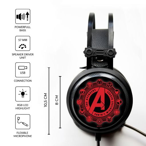 Εικόνα της Headset Big Ben Marvel Avengers Black MHPGAVEN003