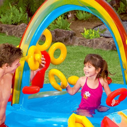 Εικόνα της Παιδική Πισίνα Intex Rainbow Ring Play Center Φουσκωτή 297 x 193 x 135 cm 57453NP