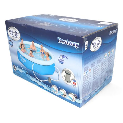 Εικόνα της Πισίνα Bestway Fast Set Φουσκωτή 305 x 76 cm Μπλε/Λευκή 57270