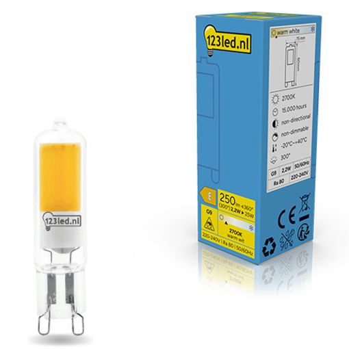 Εικόνα της Λάμπα LED 123LED G9 Capsule COB 2700K 250lm 2.2W Warm White