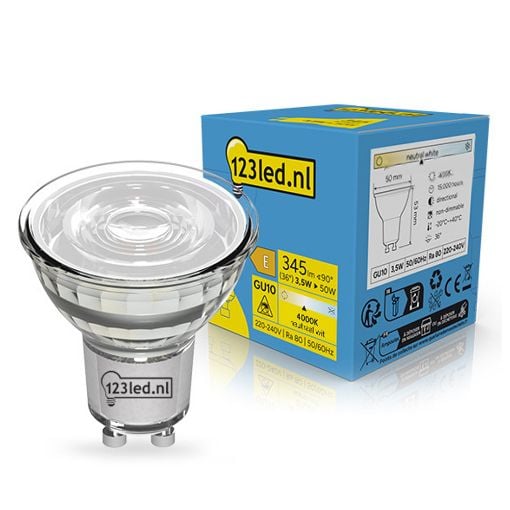 Εικόνα της Λάμπα LED 123LED GU10 Spot 4000K 345lm 3.5W Neutral White