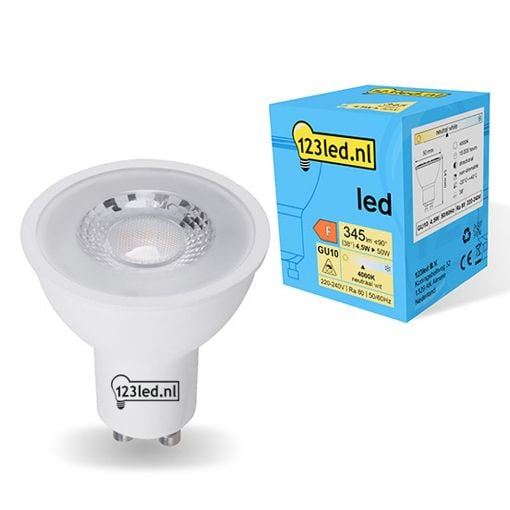 Εικόνα της Λάμπα LED 123LED GU10 Spot 4000K 345lm 4.5W Neutral White