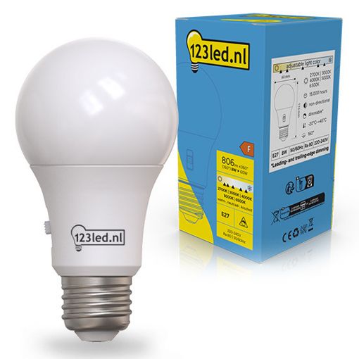 Εικόνα της Λάμπα LED 123LED E27 A60 Dimmable & Tunable 2700-6500K 806lm 8W