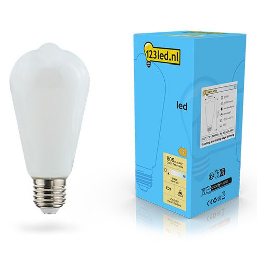 Εικόνα της Λάμπα LED 123LED E27 Edison ST64 Dimmable 2700K 806lm 7W Warm White