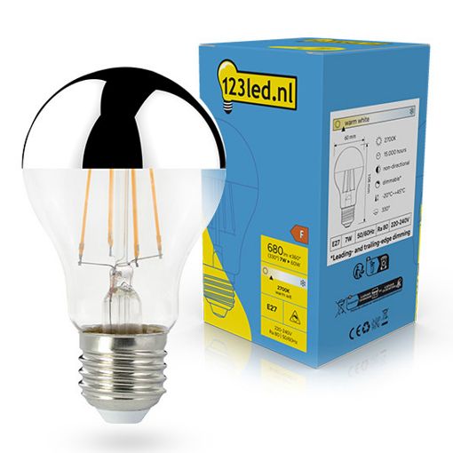 Εικόνα της Λάμπα LED 123LED E27 A60 Dimmable με Καθρέφτη 2700K 680lm 7W