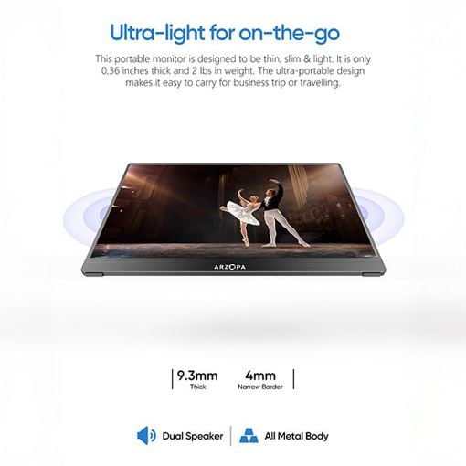 Εικόνα της Φορητή Οθόνη Arzopa A1T 15.6" IPS Full HD Black
