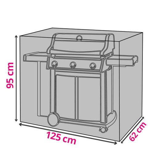Εικόνα της Κάλυμμα Ψησταριάς BBQ Progarden 125x62x95 cm Black FC4630250