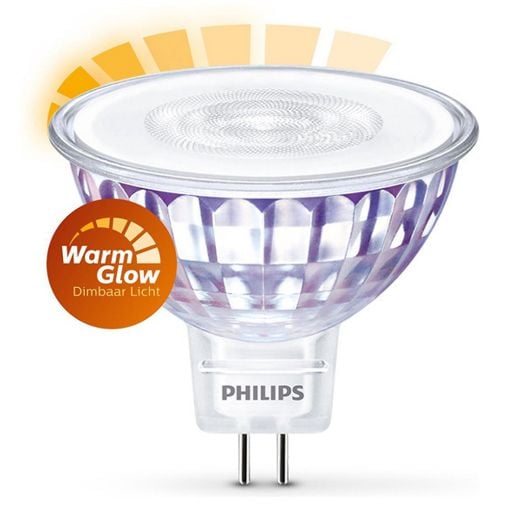Εικόνα της Λάμπα LED Philips GU5.3 WarmGlow Dimmable 2200-2700K 345lm 5W 929001904755