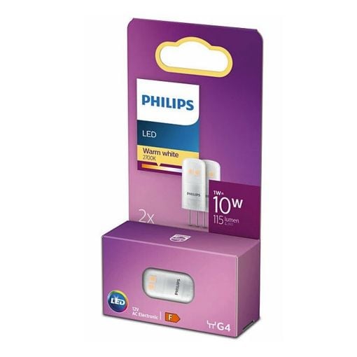 Εικόνα της Λάμπα LED Philips G4 2700K 110lm 1W Warm White 2τμχ 929001843931