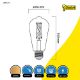 Εικόνα της Λάμπα LED 123LED E27 Edison ST64 Dimmable Filament 2200-2700K 806lm 7W