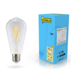 Εικόνα της Λάμπα LED 123LED E27 Edison ST64 Dimmable Filament 2200-2700K 806lm 7W