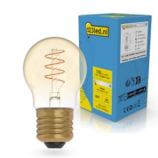 Εικόνα της Λάμπα LED 123LED E27 P45 Dimmable Filament 1800K 136lm 2.5W Gold Extra Warm White