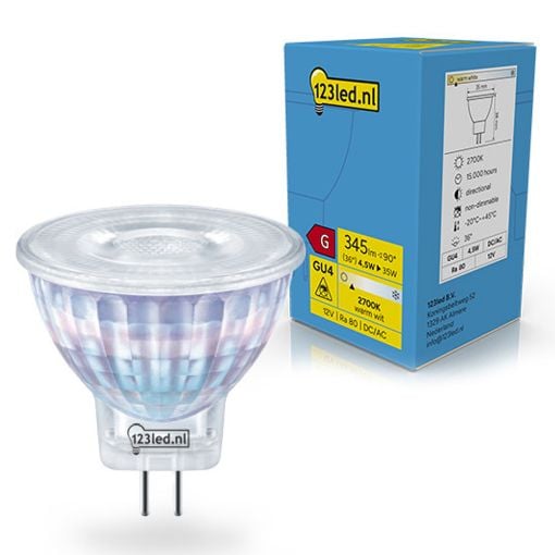 Εικόνα της Λάμπα LED 123LED GU4 Spot 2700K 345lm 4.5W Warm White