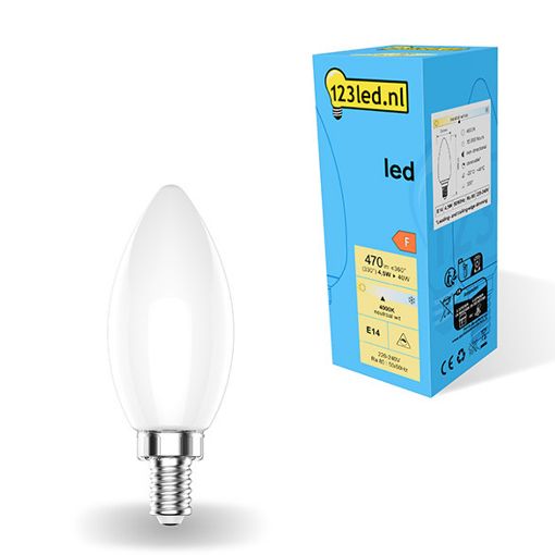 Εικόνα της Λάμπα LED 123LED E14 C35 Dimmable 4000K 470lm 4.5W Neutral White