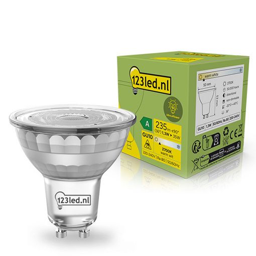 Εικόνα της Λάμπα LED 123LED Ultra Efficient GU10 Spot 2700K 235lm 1.3W Warm White
