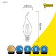 Εικόνα της Λάμπα LED 123LED E14 C35 Dimmable Filament 2700K 250lm 2.8W Warm White