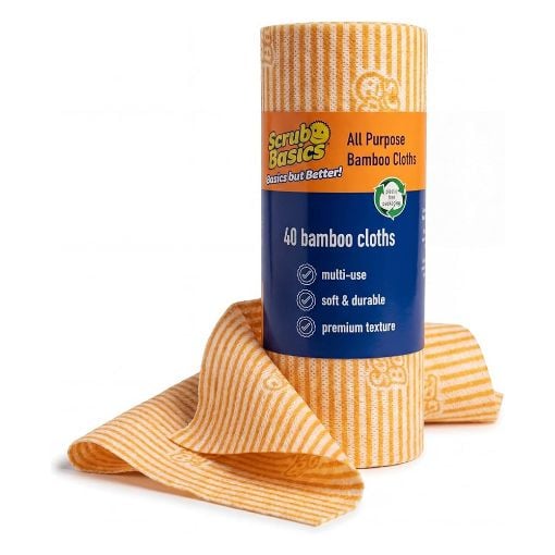Εικόνα της Πανί Καθαρισμού Scrub Daddy Scrub Basics All Purpose Bamboo White/Orange 40τμχ
