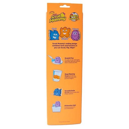 Εικόνα της Σφουγγάρι Scrub Daddy Scrub Mommy Summer Shapes 3τμχ Light Blue/Orange/Blue