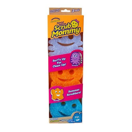 Εικόνα της Σφουγγάρι Scrub Daddy Scrub Mommy Summer Shapes 3τμχ Light Blue/Orange/Blue