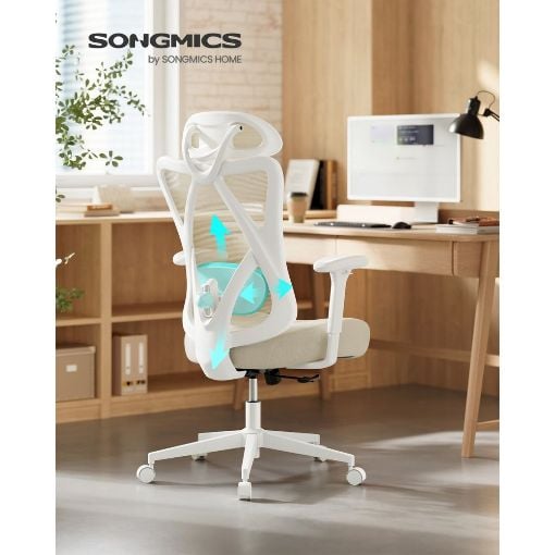Εικόνα της Καρέκλα Γραφείου Songmics Mesh 70x70x125 cm White OBN063LH01