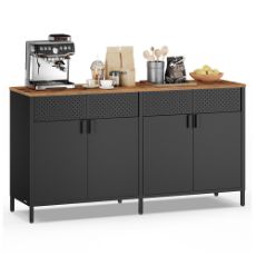Εικόνα της Songmics Μεταλλική Ντουλάπα με 4 Πόρτες 40x141x76 cm Black/Brown LSC205BD01
