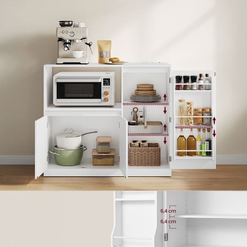 Εικόνα της Songmics Ντουλάπα με 3 Πόρτες 40x90x90 cm White BBK373WB01