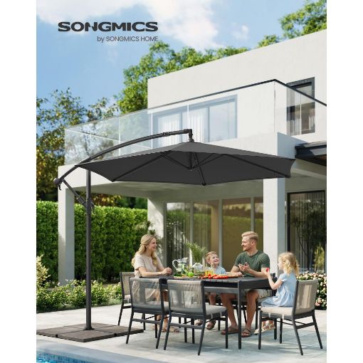 Εικόνα της Songmics Ομπρέλα Κρεμαστή Μεταλλική 3x2.6m Black GPU116G01V1