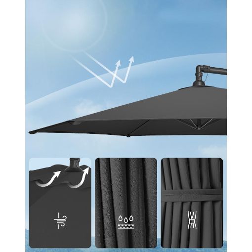 Εικόνα της Songmics Ομπρέλα Κρεμαστή Μεταλλική 3x2.6m Black GPU116G01V1