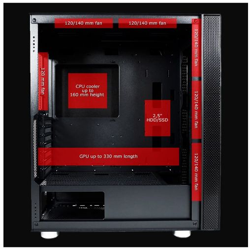 Εικόνα της LC Power ATX Case Shaded Black LC-8000B-ON