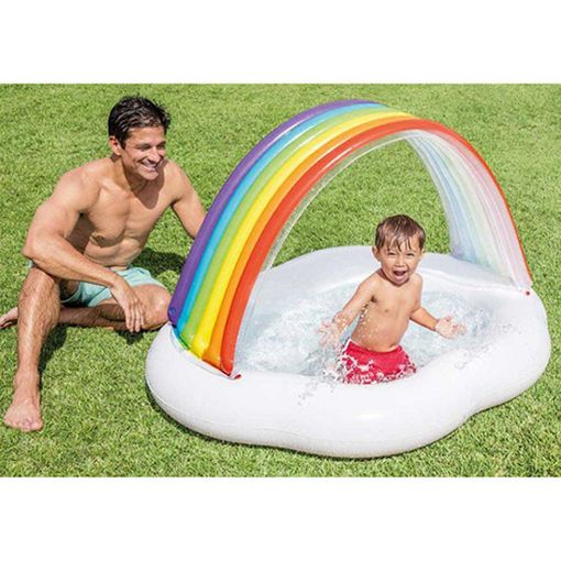Εικόνα της Παιδική Πισίνα Intex Rainbow Cloud Φουσκωτή 142 x 119 x 84 cm Πολύχρωμη 57141NP