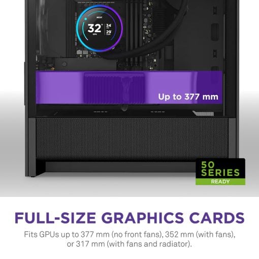Εικόνα της NZXT H3 Flow Tempered Glass Black CC-H31FB-01
